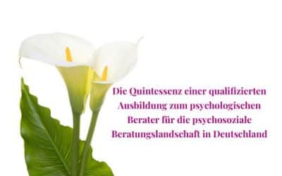 Die Quintessenz einer qualifizierten Ausbildung zum psychologischen Berater für die  psychosoziale Beratungslandschaft in Deutschland
